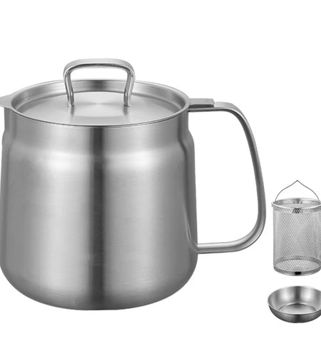 FryMaster 1.5/2L Stainless Steel Kitchen Fryer – Large Capacity Deep Frying Pot with Oil Filter